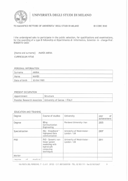 I UNIVERSITA DEGLI STUDI DI MILANO
