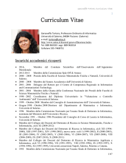 Genoveffa Tortora, Curriculum Vitae