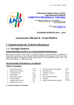 Comunicato - Figc - Comitato Regionale Toscana