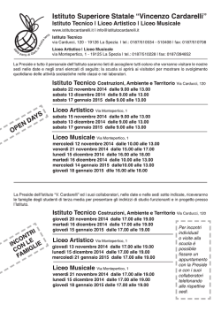 Gli open days e gli incontri con le famiglie