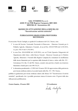 GAL TITERNO S.c.a r.l. ASSE IV del PSR Regione Campania 2007