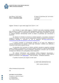 Circolare n. 118/2014/UAS "quota capitaria"