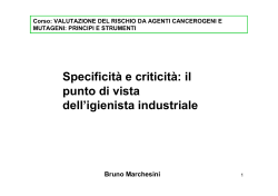 Marchesini - Specificità e criticità