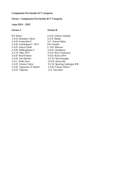 Campionato Provinciale di 3ª Categoria Anno 2014