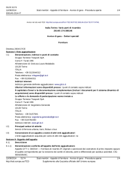 Avviso di gara - Procedura aperta 1/4 11/09/2014 S174