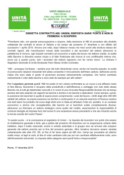 DISDETTA CONTRATTO ABI: UNISIN, RISPOSTA