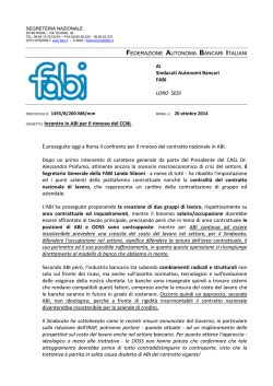 incontro per il rinnovo del CCNL del 20 ottobre 2014