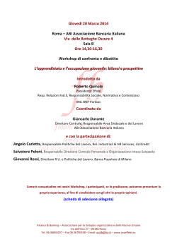 Giovedi 20 Marzo 2014 Roma – ABI Associazione Bancaria