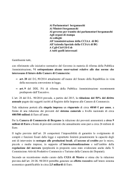 Lettera RSU su dl 90 e ddl pa - Camera di commercio di Bergamo