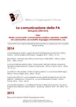 La comunicazione della PA - Consiglio Regionale della Toscana