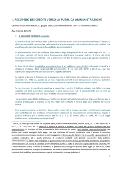 il recupero dei crediti verso la pubblica amministrazione