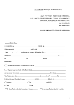 1 ALLA PROVINCIA REGIONALE DI MESSINA U.D. POLITICHE