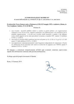 Il sottoscritto Nereo Zamaro nato a Palmanova (UD) il 25