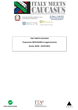 ITALY MEETS CAUCASUS Programma PROVVISORIO in