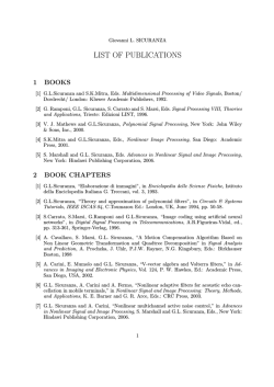 LIST OF PUBLICATIONS - Università degli Studi di Trieste