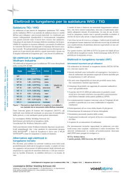 Elettrodi in tungsteno per la saldatura WIG / TIG