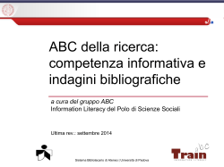 ABC della ricerca bibliografica - Biblioteca di Scienze Statistiche