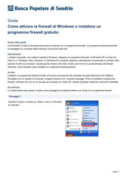 Guida - Come attivare la firewall di Windows o installare un