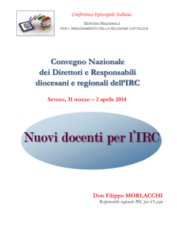 Relazione di Don Filippo Morlacchi, Responsabile Regionale IRC