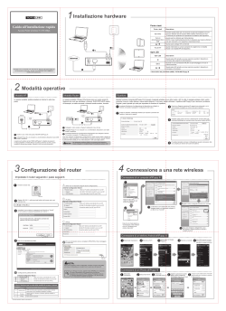 Installazione hardware Modalit&agrave; operative Configurazione del