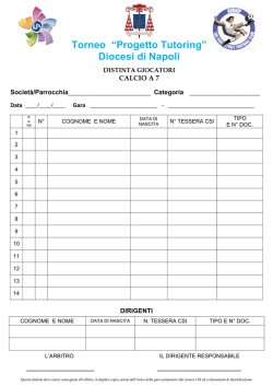 Distinta gara CALCIO A 7 2013-2014