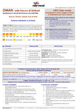 OMAN Tracce di Sinibad 2014-2015