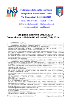 Comunicato ufficiale N.48