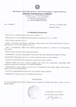 DOCENTI alle CLASSI