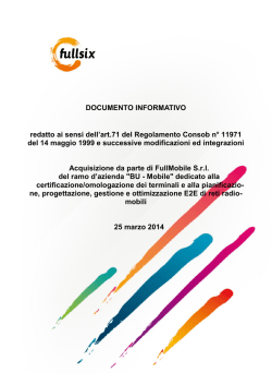 DEF DOCUMENTO INFORMATIVO FULLSIX 71 Reg Emittenti