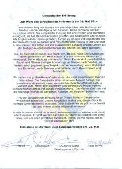 Oberasbacher Erklärung Zur Wahl des Europäischen Parlaments