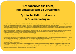 Hier haben Sie das Recht, Ihre Muttersprache zu verwenden! Qui