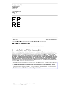 Immobilien-Preisindizes von Fahrländer Partner Methoden
