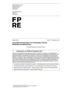 Immobilien-Preisindizes von Fahrl&auml;nder Partner Methoden