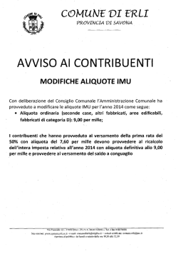 IMU 2014 - Comune di Erli