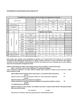 Esemplificazione determinazione del compenso CF