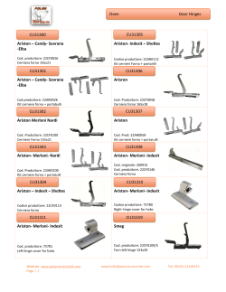 Oven Door Hinges Ariston – Candy- Sovrana