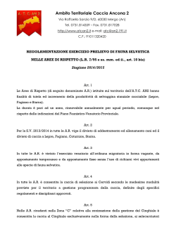Regolamento A.R. 2014 ATC AN2 - Ambito Territoriale Caccia An 2