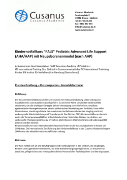PALS Pediatric Advanced Life Support – Kurs / corso
