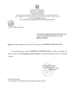 2013-2014/121 Circolare Sciopero regionale e nazionale CTT per il