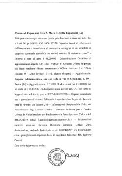 Esito gara a procedura negoziata di affidamento in economia per