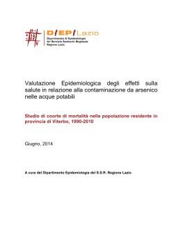 Rapporto Arsenico 2014 - Dipartimento di Epidemiologia del