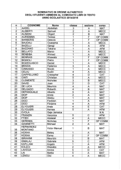 nominativo in ordine alfabetico degli studenti ammessi al comodato