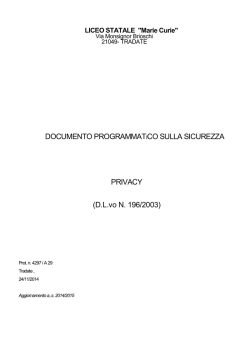 DOCUMENTO PROGRAMMATICO SULLA SICUREZZA PRIVACY