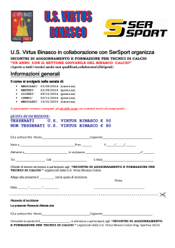 U.S. Virtus Binasco in collaborazione con SerSport organizza U.S.