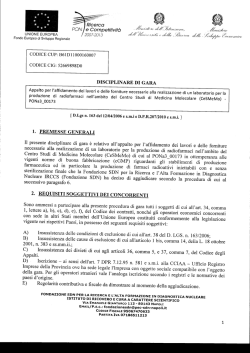 disciplinare di gara - SDN - Istituto di Ricerca Diagnostica e Nucleare