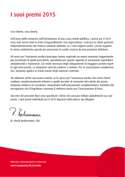 Inserto polizza: i suoi premi 2015