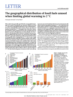 The geographical distribution of fossil fuels unused