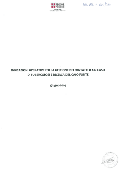 Indicazioni operative gestione contatti TB e ricerca del caso fonte