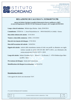 RELAZIONE DI CALCOLO N. 315304/8373/CPR