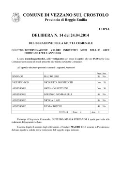 Deliberazione della Giunta Comunale N. 24 del 04.04.2014 Valori